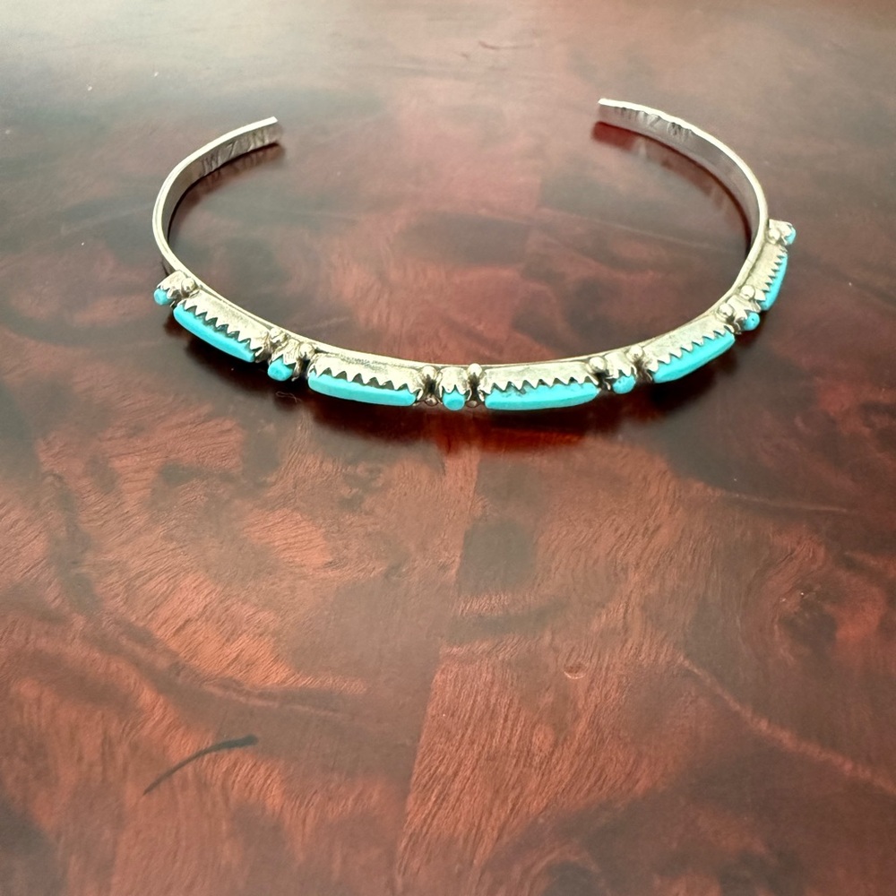 Silver and Turquoise Zuni Women's Bracelet Cuff